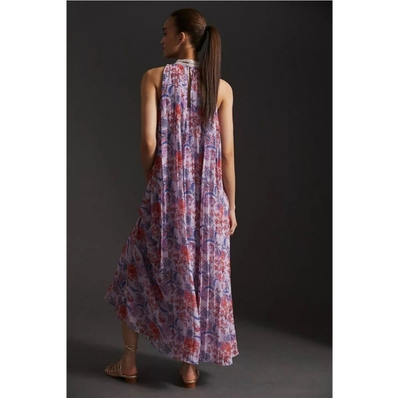 Anthropologie Pinnacle by Shruti Sancheti Printed Halter Pleated Halter Maxi - Picture 4 of 6